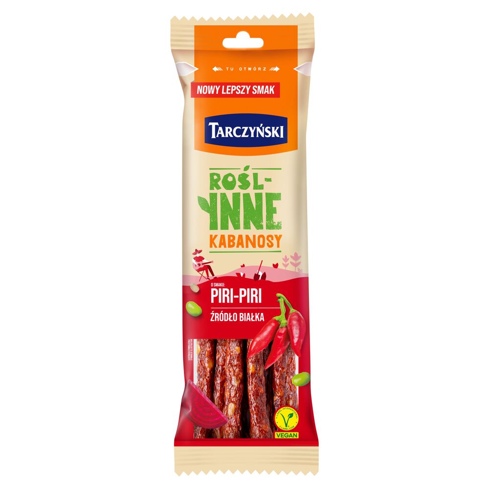 Tarczyński Kabanosy roślinne o smaku piri-piri 90 g. /szt.
